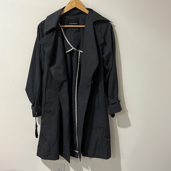 • Club Monaco • Naomi Belted Buckle Trench Coat Dark Gray XS Rain Fall - Picture 2 of 5